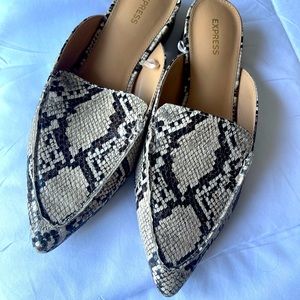 Express Snakeskin Mules